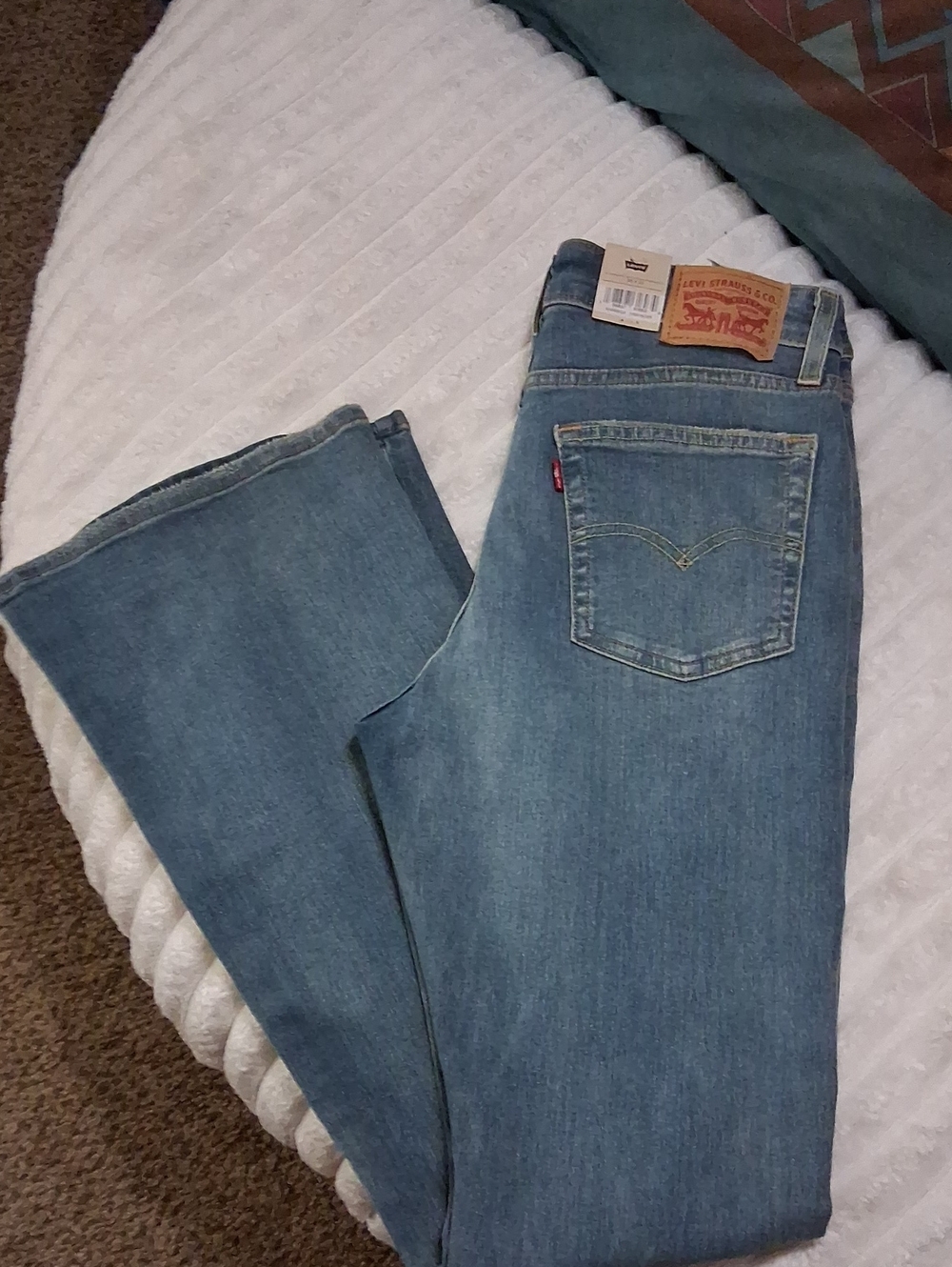 Levi's 726 Flare "Space Odyssey" 30x32 10 Stretch Distressed Faded Womens Jeans